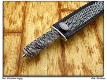 Martin, Peter - San Mai Damascus & Chain Maille Bowie Handle - 1200.jpg