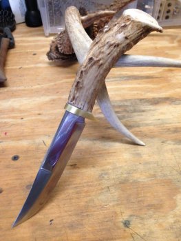 Sabre knife_antler rehandle with brass guard.jpg